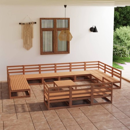 Garden furniture set 14 pieces solid pine wood by , Garden sets - Ref: Foro24-3076237, Price: 942,63 €, Discount: %