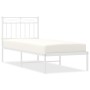 Bettgestell aus Metall mit weißem Kopfteil 80x200 cm von , Betten und Lattenroste - Ref: Foro24-373731, Preis: 68,50 €, Rabat...