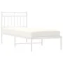 Estructura de cama de metal con cabecero blanco 80x200 cm de , Camas y somieres - Ref: Foro24-373731, Precio: 67,35 €, Descue...