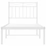 Estructura de cama de metal con cabecero blanco 80x200 cm de , Camas y somieres - Ref: Foro24-373731, Precio: 67,35 €, Descue...