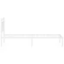 Metal bed frame with white headboard 80x200 cm by , Beds and slatted bases - Ref: Foro24-373731, Price: 67,38 €, Discount: %