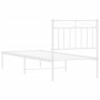 Bettgestell aus Metall mit weißem Kopfteil 80x200 cm von , Betten und Lattenroste - Ref: Foro24-373731, Preis: 68,50 €, Rabat...