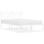 Metal bed frame with white headboard 120x200 cm by , Beds and slatted bases - Ref: Foro24-373738, Price: 81,97 €, Discount: %