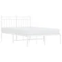 Metal bed frame with white headboard 120x200 cm by , Beds and slatted bases - Ref: Foro24-373738, Price: 81,97 €, Discount: %