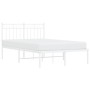 Metallbettgestell mit weißem Kopfteil 120x200 cm von , Betten und Lattenroste - Ref: Foro24-373738, Preis: 83,42 €, Rabatt: %