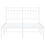 Metallbettgestell mit weißem Kopfteil 120x200 cm von , Betten und Lattenroste - Ref: Foro24-373738, Preis: 83,42 €, Rabatt: %