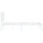 Metal bed frame with white headboard 120x200 cm by , Beds and slatted bases - Ref: Foro24-373738, Price: 81,97 €, Discount: %