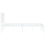 Metallbettgestell mit weißem Kopfteil 120x200 cm von , Betten und Lattenroste - Ref: Foro24-373738, Preis: 83,42 €, Rabatt: %