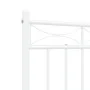 Metal bed frame with white headboard 120x200 cm by , Beds and slatted bases - Ref: Foro24-373738, Price: 81,97 €, Discount: %