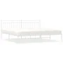 Estructura de cama de metal con cabecero blanco 193x203 cm de , Camas y somieres - Ref: Foro24-373746, Precio: 102,96 €, Desc...