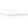 Estructura de cama de metal con cabecero blanco 193x203 cm de , Camas y somieres - Ref: Foro24-373746, Precio: 102,96 €, Desc...