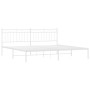 Bettgestell aus Metall mit weißem Kopfteil 193x203 cm von , Betten und Lattenroste - Ref: Foro24-373746, Preis: 104,41 €, Rab...