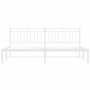 Bettgestell aus Metall mit weißem Kopfteil 193x203 cm von , Betten und Lattenroste - Ref: Foro24-373746, Preis: 104,41 €, Rab...