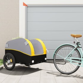Schwarz-gelber Fahrradanhänger aus Eisen, 45 kg von , Fahrradanhänger - Ref: Foro24-94134, Preis: 87,29 €, Rabatt: %