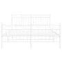 Metal bed frame with headboard and white footboard 140x200 cm by , Beds and slatted bases - Ref: Foro24-373759, Price: 106,36...