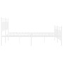 Metal bed frame with headboard and white footboard 140x200 cm by , Beds and slatted bases - Ref: Foro24-373759, Price: 107,82...
