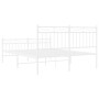 Metal bed frame with headboard and white footboard 140x200 cm by , Beds and slatted bases - Ref: Foro24-373759, Price: 107,82...