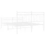 Metal bed frame with headboard and white footboard 140x200 cm by , Beds and slatted bases - Ref: Foro24-373759, Price: 106,36...