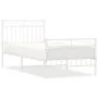 Metallbettgestell mit Kopf- und Fußteil weiß 90x190 cm von , Betten und Lattenroste - Ref: Foro24-373750, Preis: 76,46 €, Rab...