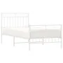 Metallbettgestell mit Kopf- und Fußteil weiß 90x190 cm von , Betten und Lattenroste - Ref: Foro24-373750, Preis: 76,46 €, Rab...