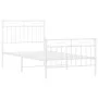Metallbettgestell mit Kopf- und Fußteil weiß 90x190 cm von , Betten und Lattenroste - Ref: Foro24-373750, Preis: 76,46 €, Rab...