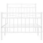Metallbettgestell mit Kopf- und Fußteil weiß 90x190 cm von , Betten und Lattenroste - Ref: Foro24-373750, Preis: 76,46 €, Rab...