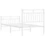 Metallbettgestell mit Kopf- und Fußteil weiß 90x190 cm von , Betten und Lattenroste - Ref: Foro24-373750, Preis: 76,46 €, Rab...