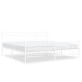 Metal bed frame with headboard and white footboard 200x200 cm by , Beds and slatted bases - Ref: Foro24-373765, Price: 126,43...