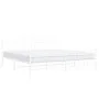 Metal bed frame with headboard and white footboard 200x200 cm by , Beds and slatted bases - Ref: Foro24-373765, Price: 124,64...