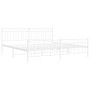 Metal bed frame with headboard and white footboard 200x200 cm by , Beds and slatted bases - Ref: Foro24-373765, Price: 126,43...
