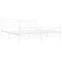 Metal bed frame with headboard and white footboard 200x200 cm by , Beds and slatted bases - Ref: Foro24-373765, Price: 124,64...