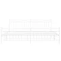 Estructura cama metal con cabecero y estribo blanco 200x200 cm de , Camas y somieres - Ref: Foro24-373765, Precio: 124,62 €, ...