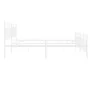 Metal bed frame with headboard and white footboard 200x200 cm by , Beds and slatted bases - Ref: Foro24-373765, Price: 124,64...