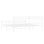 Metal bed frame with headboard and white footboard 200x200 cm by , Beds and slatted bases - Ref: Foro24-373765, Price: 126,43...