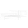 Metal bed frame with headboard and white footboard 200x200 cm by , Beds and slatted bases - Ref: Foro24-373765, Price: 124,64...