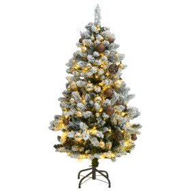 Árbol de Navidad artificial con bisagras 150 LED y bolas 150 cm