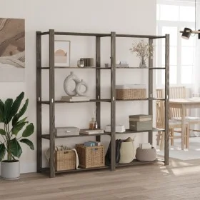 5-tier solid gray pine wood shelf 170x38x170 cm by , Industrial shelving - Ref: Foro24-373384, Price: 105,26 €, Discount: %