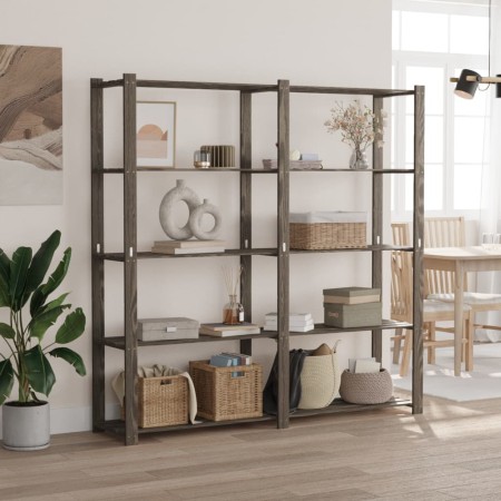 5-stufiges Regal aus massivem grauem Kiefernholz, 170 x 38 x 170 cm von , Industrieregale - Ref: Foro24-373384, Preis: 106,98...
