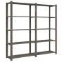 5-stufiges Regal aus massivem grauem Kiefernholz, 170 x 38 x 170 cm von , Industrieregale - Ref: Foro24-373384, Preis: 105,26...