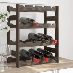 Wine rack for 16 bottles solid gray pine wood by , Wine racks - Ref: Foro24-373378, Price: 28,14 €, Discount: %