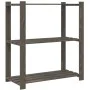 3-tier solid gray pine wood shelf 80x38x90 cm by , Industrial shelving - Ref: Foro24-373386, Price: 49,02 €, Discount: %