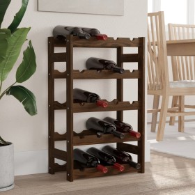 Wine rack for 20 bottles solid brown pine wood by , Wine racks - Ref: Foro24-373390, Price: 28,33 €, Discount: %
