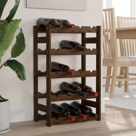 Wine rack for 20 bottles solid brown pine wood by , Wine racks - Ref: Foro24-373390, Price: 35,16 €, Discount: %