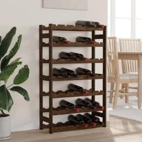 Wine rack for 42 bottles solid brown pine wood by , Wine racks - Ref: Foro24-373392, Price: 53,87 €, Discount: %