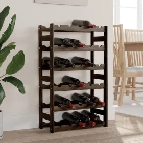 Wine rack for 30 bottles solid black pine wood by , Wine racks - Ref: Foro24-373402, Price: 46,38 €, Discount: %