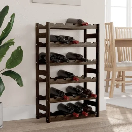 Wine rack for 30 bottles solid black pine wood by , Wine racks - Ref: Foro24-373402, Price: 46,38 €, Discount: %