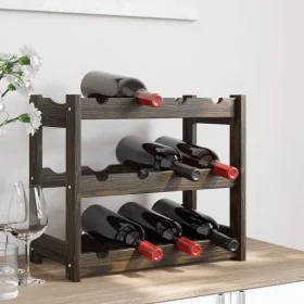 Wine rack for 12 bottles solid black pine wood by , Wine racks - Ref: Foro24-373399, Price: 18,57 €, Discount: %