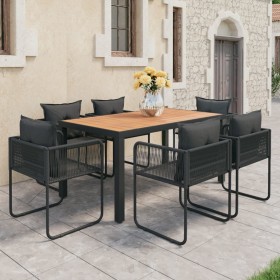 7-teiliges Garten-Ess-Set aus PVC-Rattan in Schwarz und Braun von , Gartensets - Ref: Foro24-3060109, Preis: 634,49 €, Rabatt: %