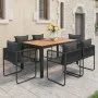 Set de comedor de jardín de 7 piezas PVC ratán negro y marrón de , Conjuntos de jardín - Ref: Foro24-3060109, Precio: 634,67 ...