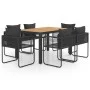 Set de comedor de jardín de 7 piezas PVC ratán negro y marrón de , Conjuntos de jardín - Ref: Foro24-3060109, Precio: 634,67 ...